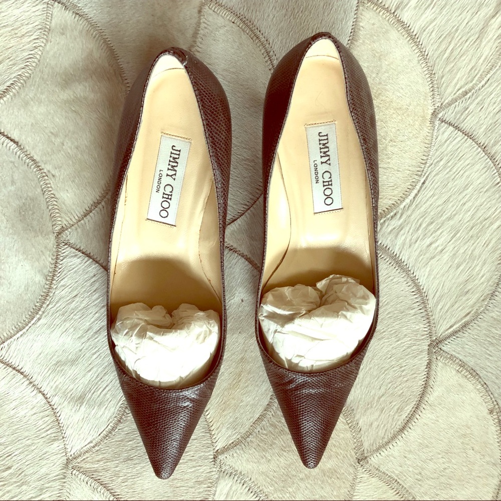 Jimmy Choo Python Kitten Heels